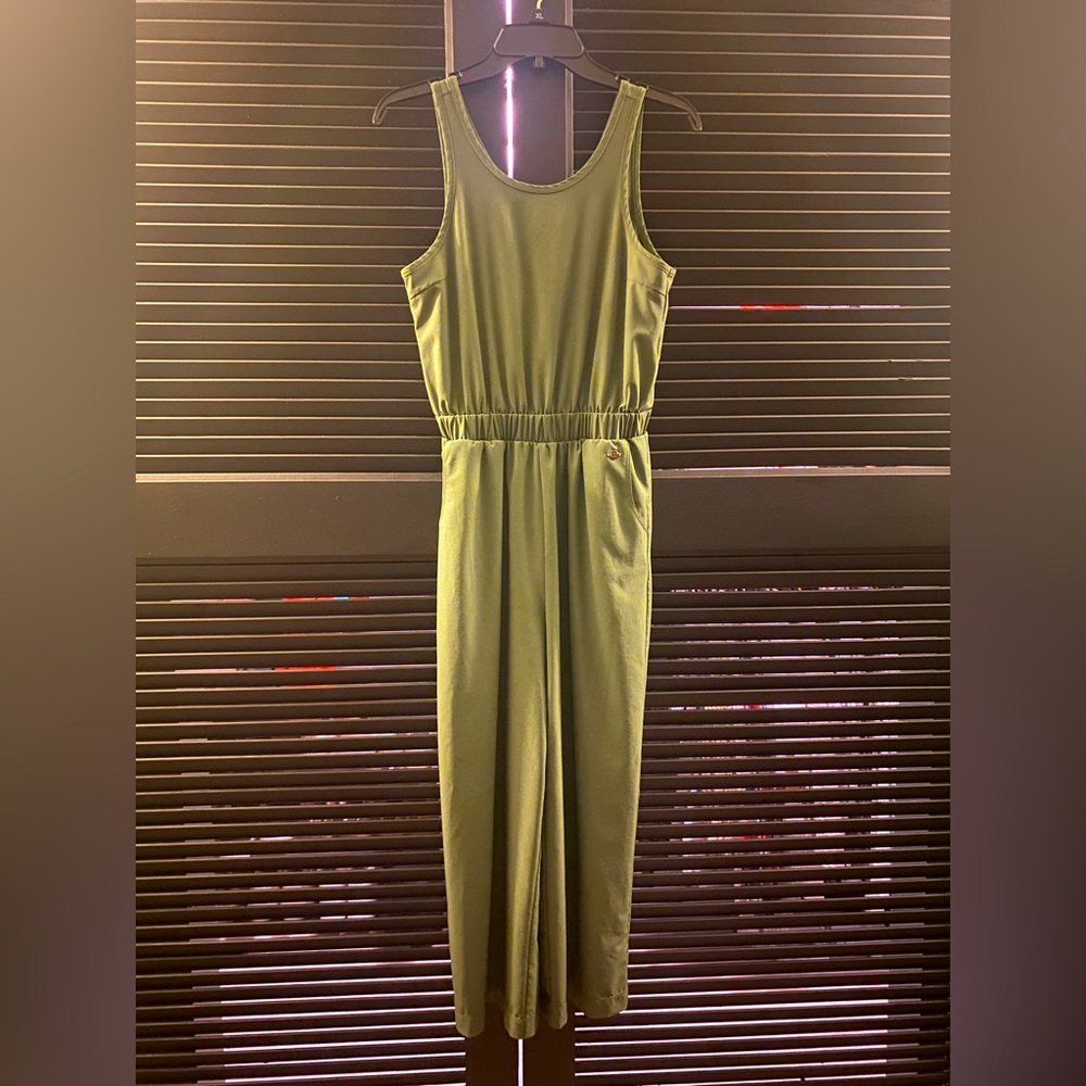 CALIA smocked waist wide leg jumpsuit. XS